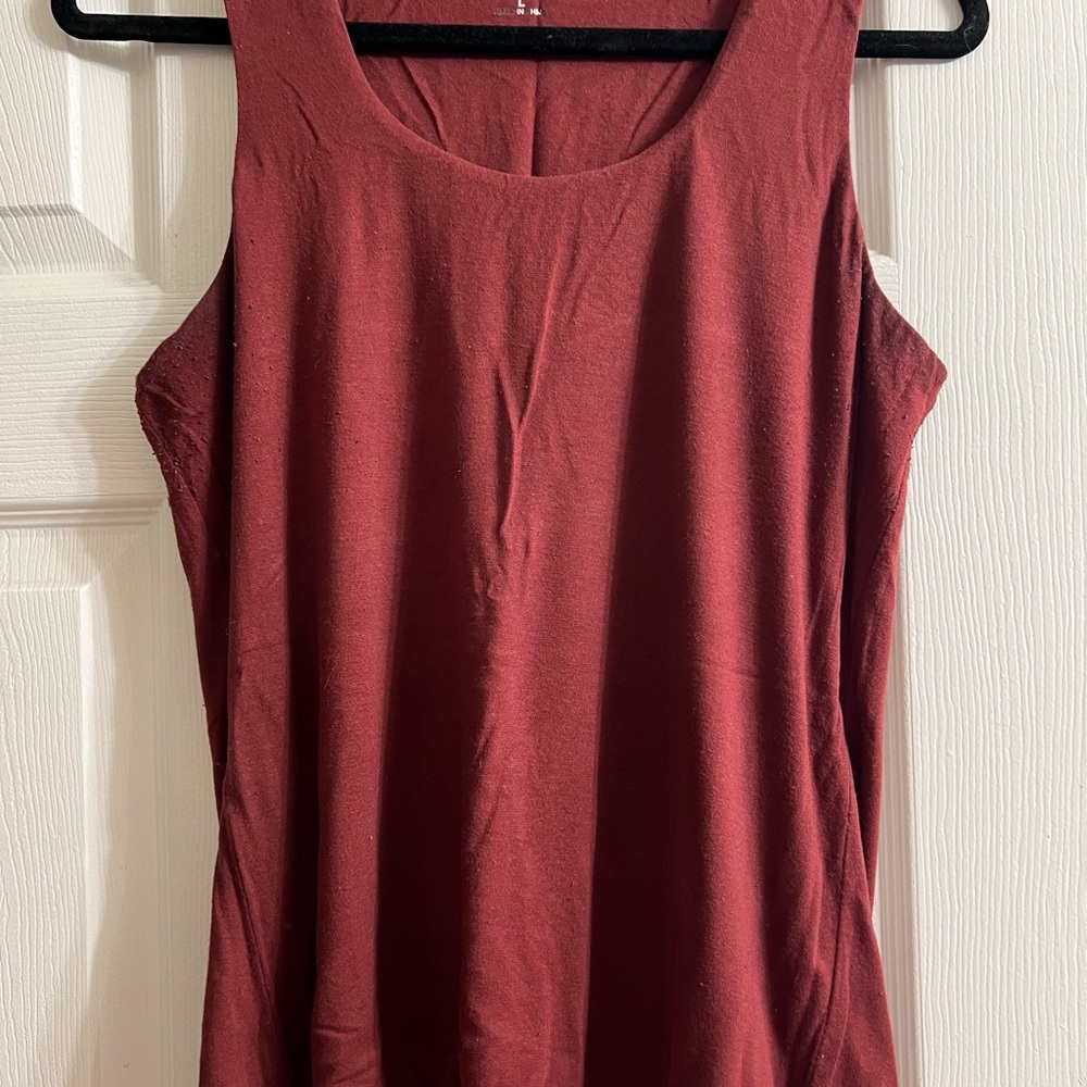 Maurice’s Double Layer Square Neck Tank Top Burgundy Women’s Size L